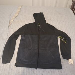 Straight Faded Navy Black Polyester Zip-Up Hoodie Size Medium NWT